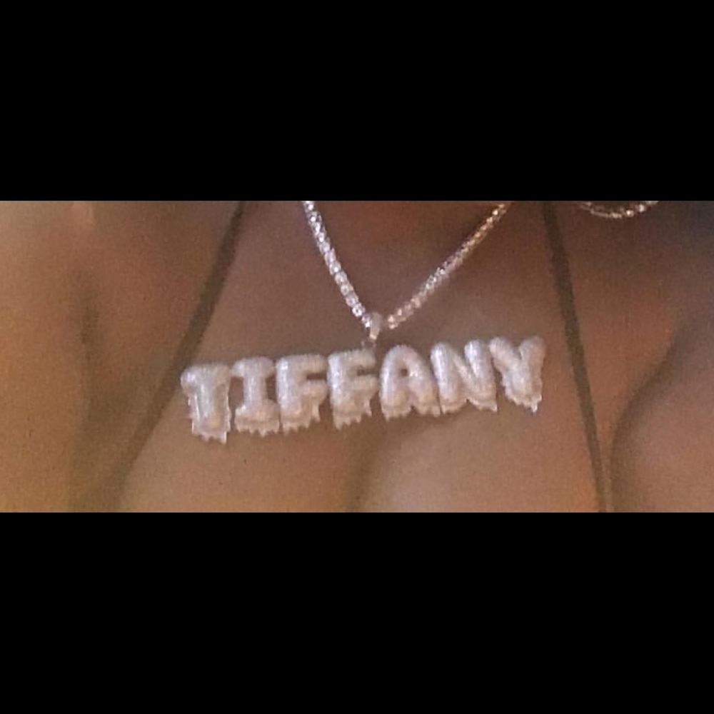 Custom Tiffany Name Bubble Letter Diamond Chain